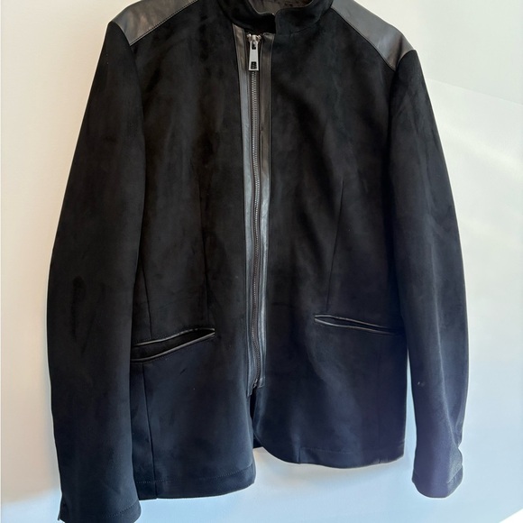 Zara Black Faux Suede Jacket | Size Medium - Picture 3 of 8